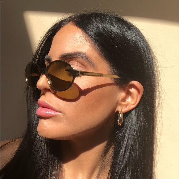 BURBERRY Vintage Gold Frame Oval Sunglasses - Picture 2 of 8